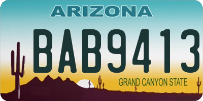 AZ license plate BAB9413