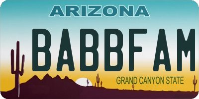 AZ license plate BABBFAM