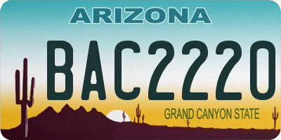 AZ license plate BAC2220