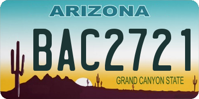 AZ license plate BAC2721