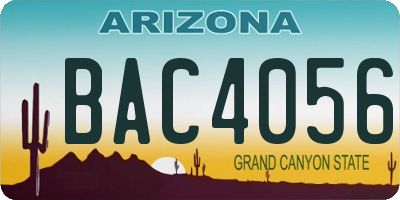 AZ license plate BAC4056