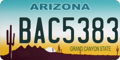 AZ license plate BAC5383