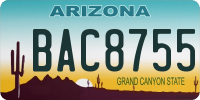 AZ license plate BAC8755