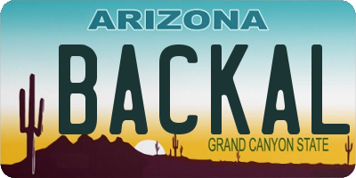 AZ license plate BACKAL