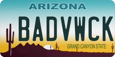 AZ license plate BADVWCK