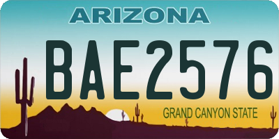 AZ license plate BAE2576