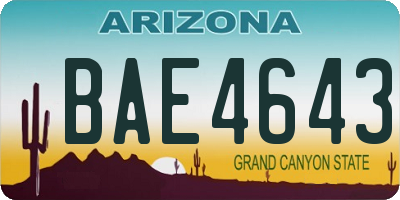 AZ license plate BAE4643