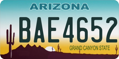 AZ license plate BAE4652