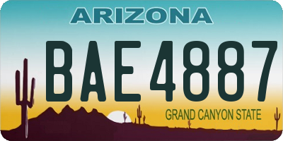AZ license plate BAE4887