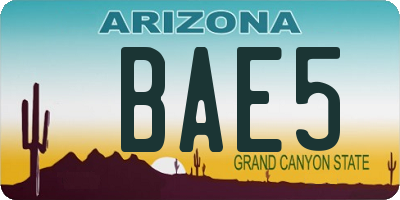 AZ license plate BAE5