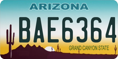 AZ license plate BAE6364