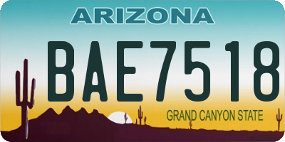 AZ license plate BAE7518