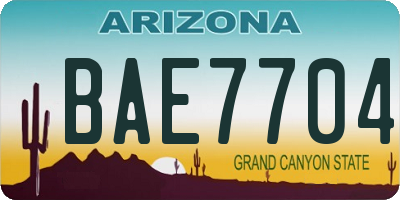 AZ license plate BAE7704