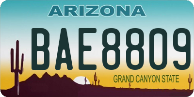 AZ license plate BAE8809