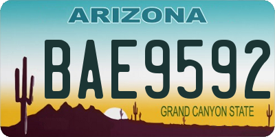 AZ license plate BAE9592