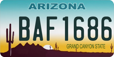 AZ license plate BAF1686