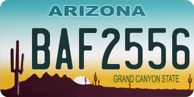 AZ license plate BAF2556
