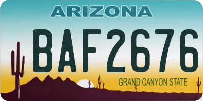 AZ license plate BAF2676