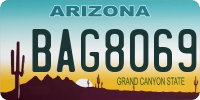AZ license plate BAG8069