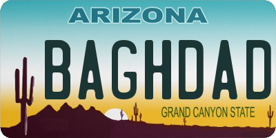 AZ license plate BAGHDAD