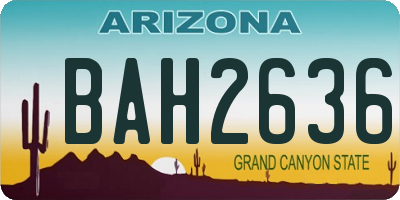 AZ license plate BAH2636