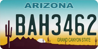 AZ license plate BAH3462