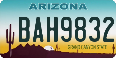 AZ license plate BAH9832