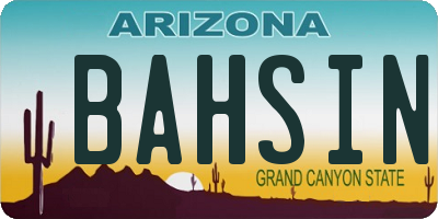 AZ license plate BAHSIN