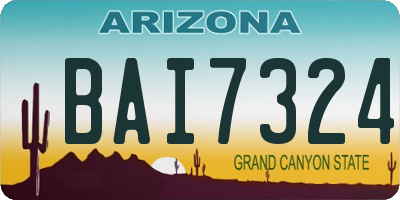 AZ license plate BAI7324