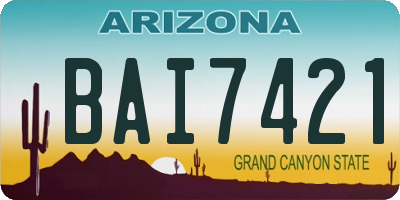 AZ license plate BAI7421