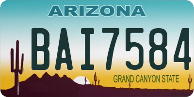 AZ license plate BAI7584