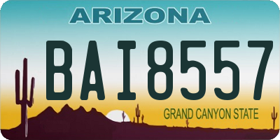 AZ license plate BAI8557