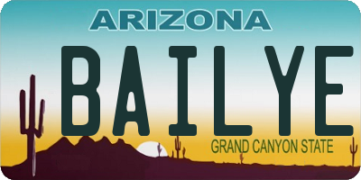 AZ license plate BAILYE