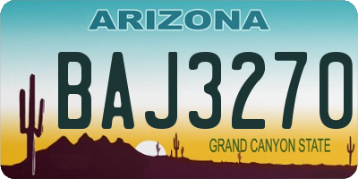 AZ license plate BAJ3270