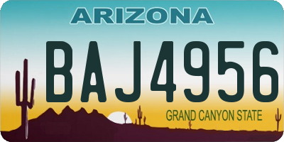 AZ license plate BAJ4956