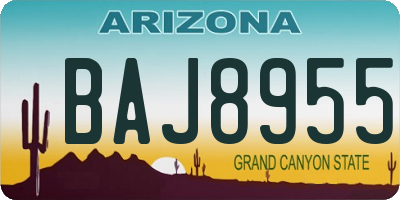 AZ license plate BAJ8955