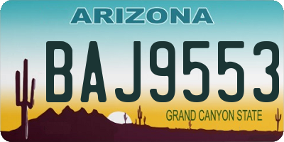 AZ license plate BAJ9553