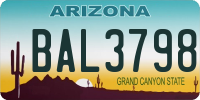 AZ license plate BAL3798