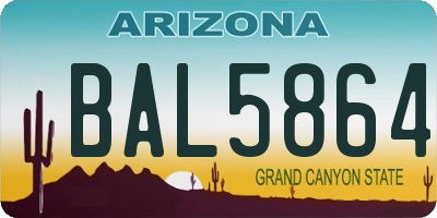 AZ license plate BAL5864