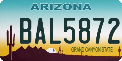AZ license plate BAL5872