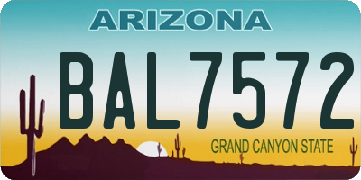 AZ license plate BAL7572