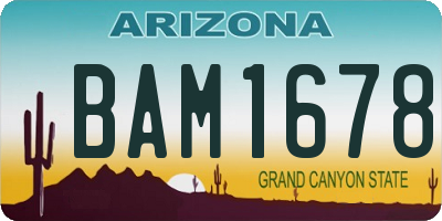 AZ license plate BAM1678