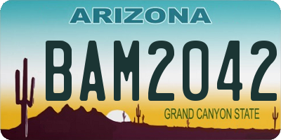 AZ license plate BAM2042