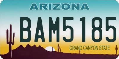 AZ license plate BAM5185