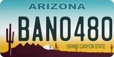 AZ license plate BAN0480