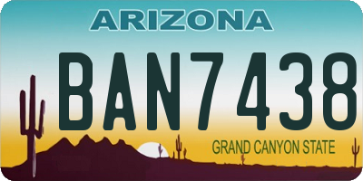 AZ license plate BAN7438
