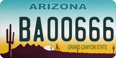 AZ license plate BAO0666