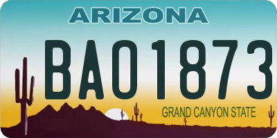 AZ license plate BAO1873