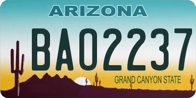 AZ license plate BAO2237