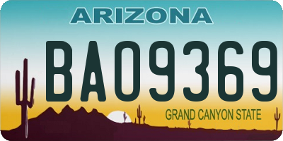 AZ license plate BAO9369